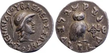 Menander I of Bactria obv