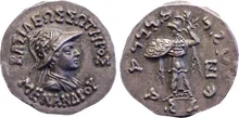Menander I of Bactria obv