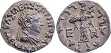Menander I of Bactria obv