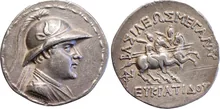 Eucratides I of Bactria obv