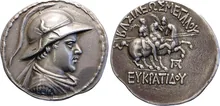 Eucratides I of Bactria obv