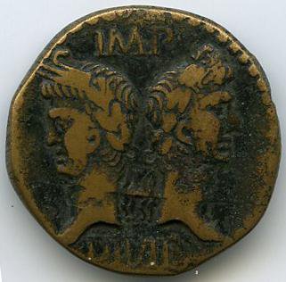 Римская империя · Augustus · As · I в. до н. э., аверс, Федеральное государственное бюджетное учреждение культуры "Государственный музей изобразительных искусств имени А.С. Пушкина"