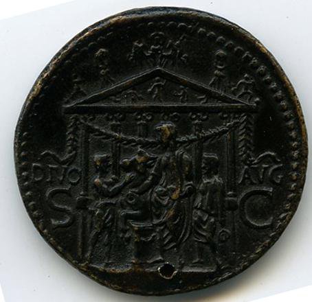 Римская империя · Sestertius · I в., аверс, Федеральное государственное бюджетное учреждение культуры "Государственный музей изобразительных искусств имени А.С. Пушкина"