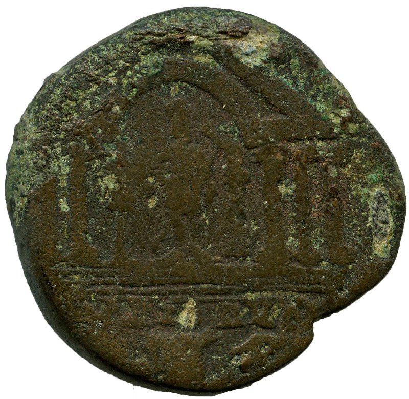 Античная монета · Elagabalus · II в., аверс, Федеральное государственное бюджетное учреждение культуры "Государственный музей изобразительных искусств имени А.С. Пушкина"