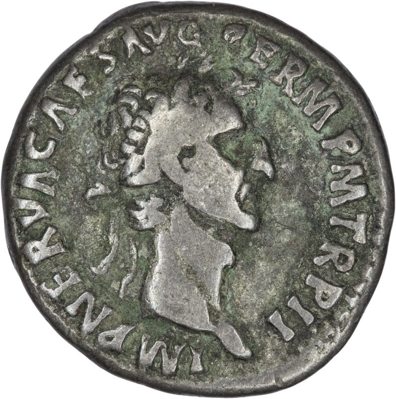 Римская империя · Nerva · Denarius · I в., реверс, Федеральное государственное бюджетное учреждение культуры "Государственный музей изобразительных искусств имени А.С. Пушкина"