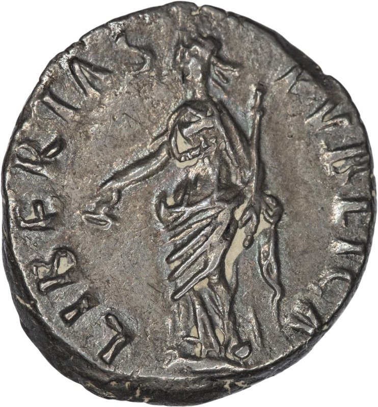 Римская империя · Nerva · Denarius · I в., аверс, Федеральное государственное бюджетное учреждение культуры "Государственный музей изобразительных искусств имени А.С. Пушкина"