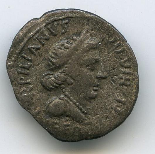 Римская республика · Augustus · Denarius · I в. до н. э., аверс, Федеральное государственное бюджетное учреждение культуры "Государственный музей изобразительных искусств имени А.С. Пушкина"