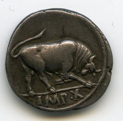 Римская империя · Augustus · Denarius · XII в. до н. э., аверс, Федеральное государственное бюджетное учреждение культуры "Государственный музей изобразительных искусств имени А.С. Пушкина"