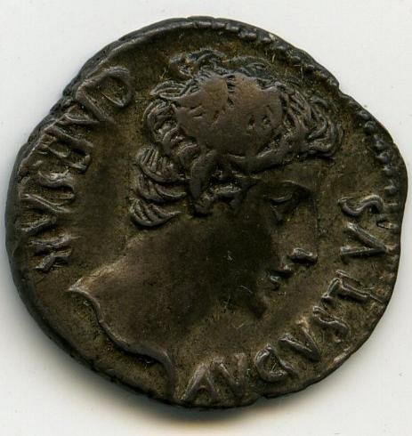 Римская империя · Augustus · Denarius · XVII в. до н. э., аверс, Федеральное государственное бюджетное учреждение культуры "Государственный музей изобразительных искусств имени А.С. Пушкина"