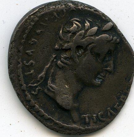 Римская империя · Tiberius · Denarius · I в., аверс, Федеральное государственное бюджетное учреждение культуры "Государственный музей изобразительных искусств имени А.С. Пушкина"