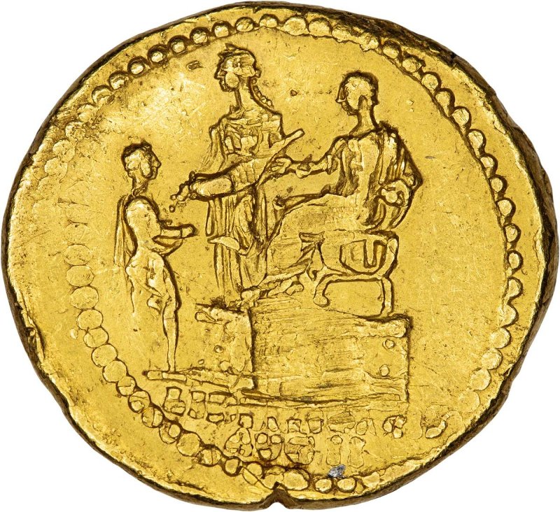 Античная монета · Antoninus Pius · Aureus · I в., аверс, Федеральное государственное бюджетное учреждение культуры "Государственный музей изобразительных искусств имени А.С. Пушкина"