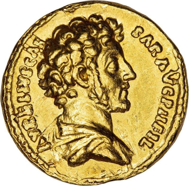 Античная монета · Marcus Aurelius · Aureus · II в. до н. э., реверс, Федеральное государственное бюджетное учреждение культуры "Государственный музей изобразительных искусств имени А.С. Пушкина"
