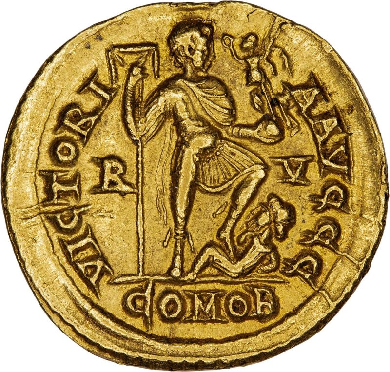Римская империя · Arcadius · Solidus · III в., аверс, Федеральное государственное бюджетное учреждение культуры "Государственный музей изобразительных искусств имени А.С. Пушкина"