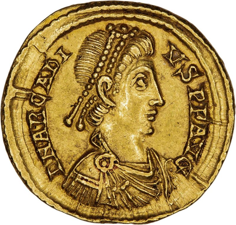 Римская империя · Arcadius · Solidus · III в., реверс, Федеральное государственное бюджетное учреждение культуры "Государственный музей изобразительных искусств имени А.С. Пушкина"