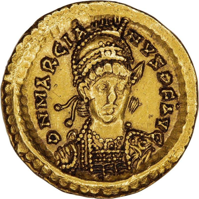 Римская империя · Marcian · Solidus · IV в., реверс, Федеральное государственное бюджетное учреждение культуры "Государственный музей изобразительных искусств имени А.С. Пушкина"