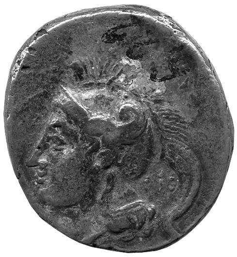 Античная монета · Didrachm · III в. до н. э., аверс, Федеральное государственное бюджетное учреждение культуры "Государственный музей изобразительных искусств имени А.С. Пушкина"