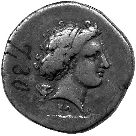 Античная монета · Didrachm · III в. до н. э., аверс, Федеральное государственное бюджетное учреждение культуры "Государственный музей изобразительных искусств имени А.С. Пушкина"