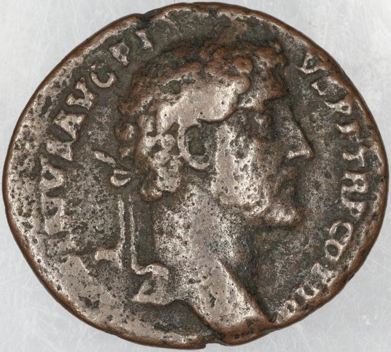 Римская империя · Antoninus Pius · As · I в., аверс, Федеральное государственное бюджетное учреждение культуры "Государственный музей изобразительных искусств имени А.С. Пушкина"