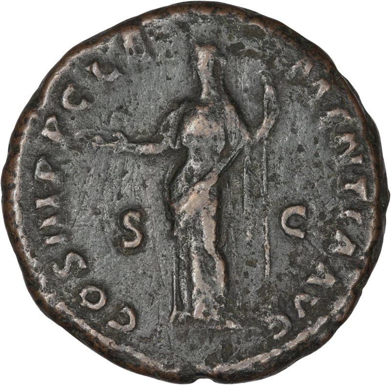 Римская империя · Hadrian · Dupondius · I в., реверс, Федеральное государственное бюджетное учреждение культуры "Государственный музей изобразительных искусств имени А.С. Пушкина"