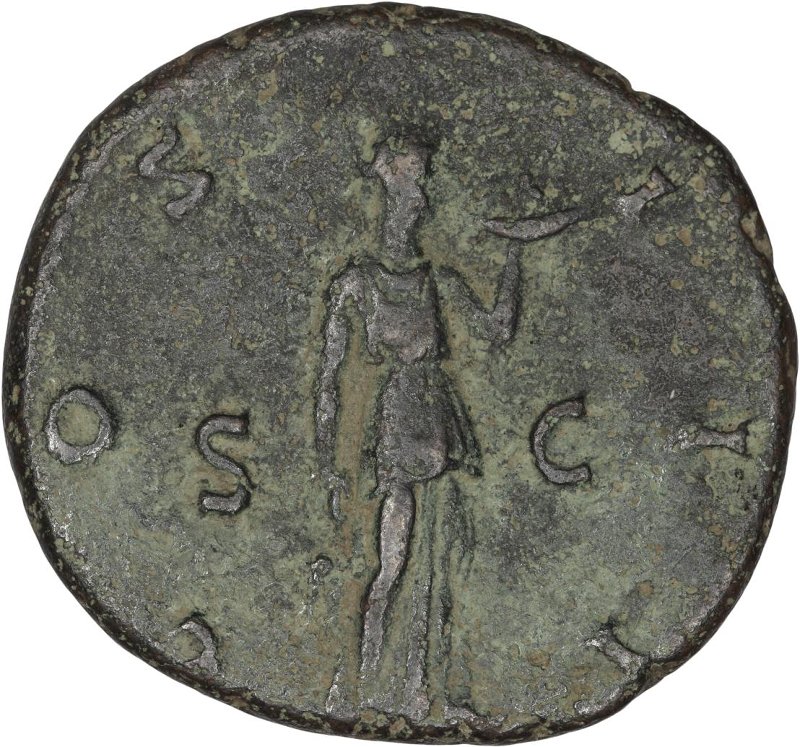 Римская империя · Hadrian · Dupondius · I в., реверс, Федеральное государственное бюджетное учреждение культуры "Государственный музей изобразительных искусств имени А.С. Пушкина"