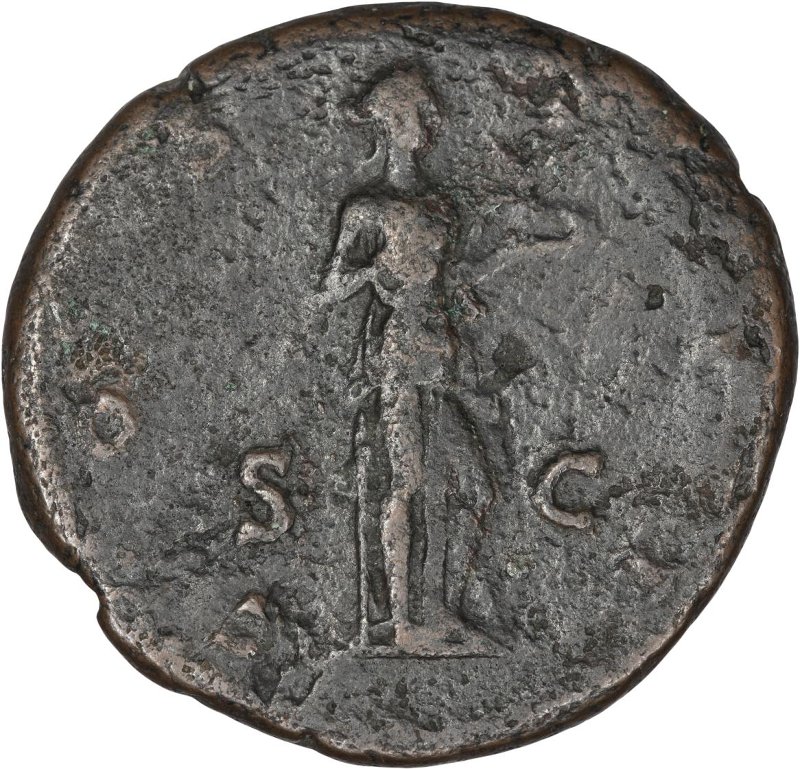 Римская империя · Hadrian · Dupondius · I в., реверс, Федеральное государственное бюджетное учреждение культуры "Государственный музей изобразительных искусств имени А.С. Пушкина"