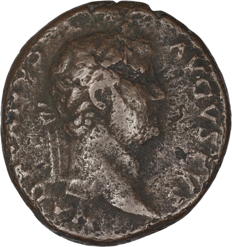 Римская империя · Hadrian · Dupondius · I в., аверс, Федеральное государственное бюджетное учреждение культуры "Государственный музей изобразительных искусств имени А.С. Пушкина"