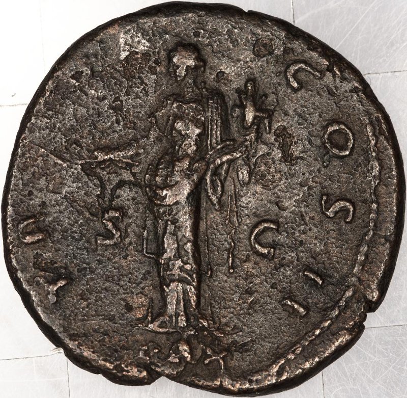 Римская империя · Antoninus Pius · Dupondius · I в., реверс, Федеральное государственное бюджетное учреждение культуры "Государственный музей изобразительных искусств имени А.С. Пушкина"