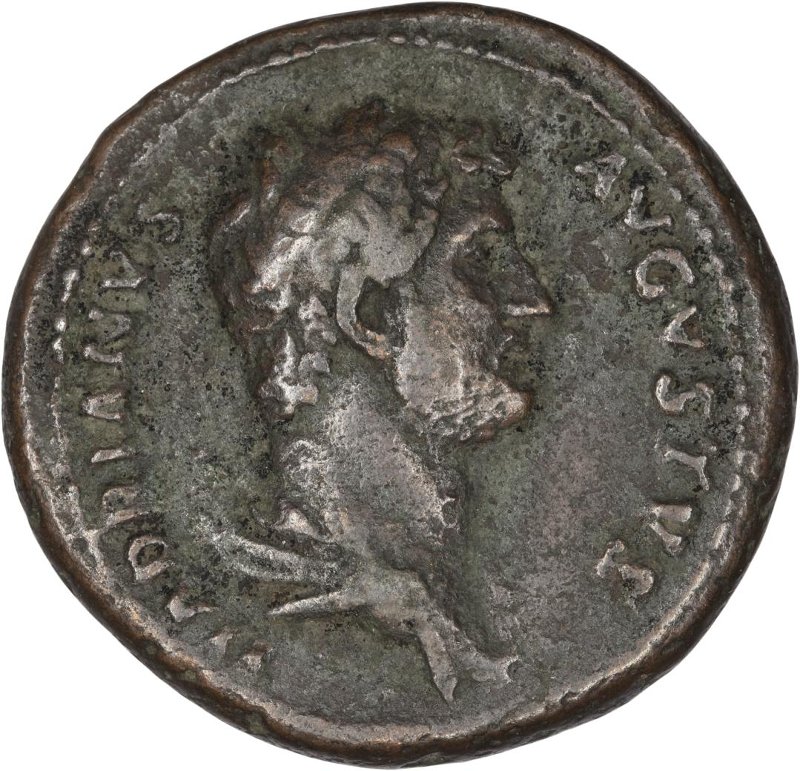 Римская империя · Hadrian · Dupondius · I в., аверс, Федеральное государственное бюджетное учреждение культуры "Государственный музей изобразительных искусств имени А.С. Пушкина"