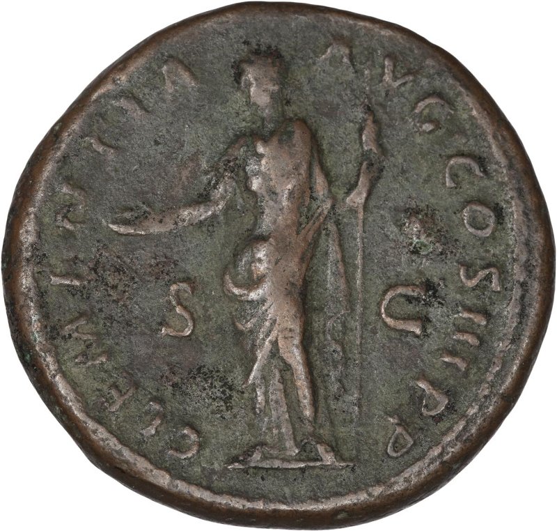 Римская империя · Hadrian · Dupondius · I в., реверс, Федеральное государственное бюджетное учреждение культуры "Государственный музей изобразительных искусств имени А.С. Пушкина"