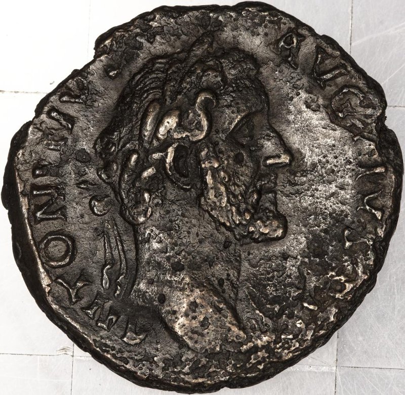 Римская империя · Antoninus Pius · Dupondius · I в., аверс, Федеральное государственное бюджетное учреждение культуры "Государственный музей изобразительных искусств имени А.С. Пушкина"
