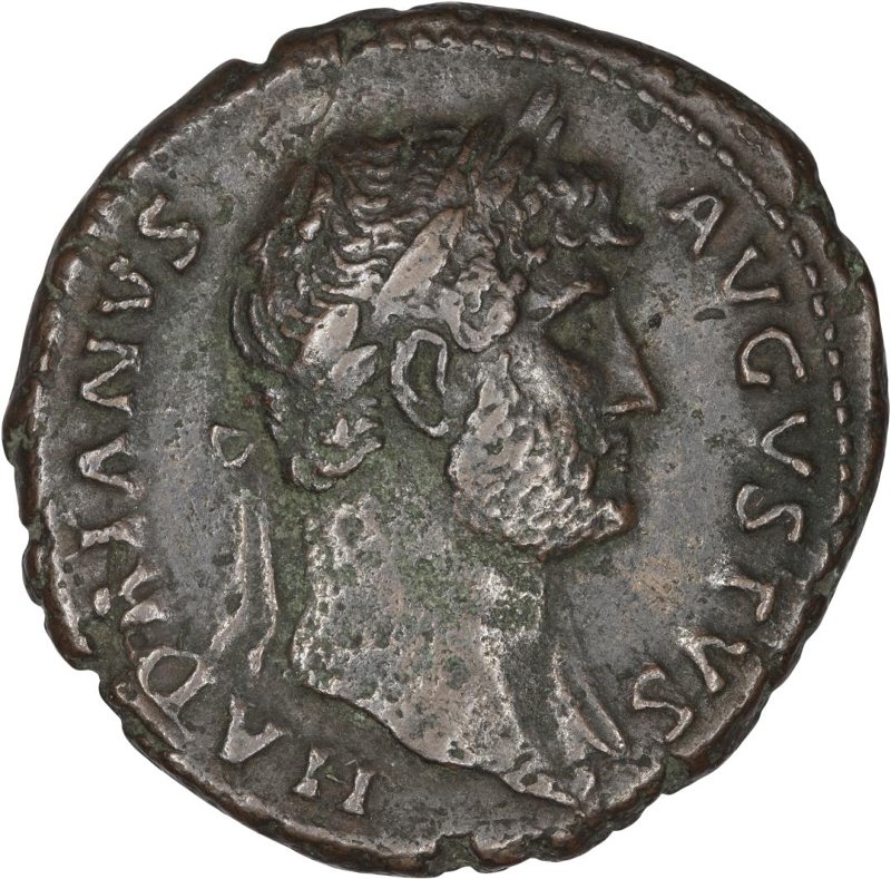 Римская империя · Hadrian · Dupondius · I в., аверс, Федеральное государственное бюджетное учреждение культуры "Государственный музей изобразительных искусств имени А.С. Пушкина"
