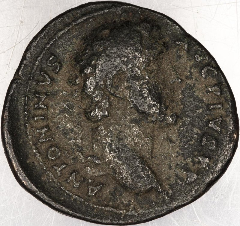 Римская империя · Antoninus Pius · As · I в., аверс, Федеральное государственное бюджетное учреждение культуры "Государственный музей изобразительных искусств имени А.С. Пушкина"