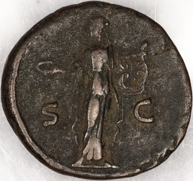Римская империя · Antoninus Pius · Dupondius · I в., реверс, Федеральное государственное бюджетное учреждение культуры "Государственный музей изобразительных искусств имени А.С. Пушкина"