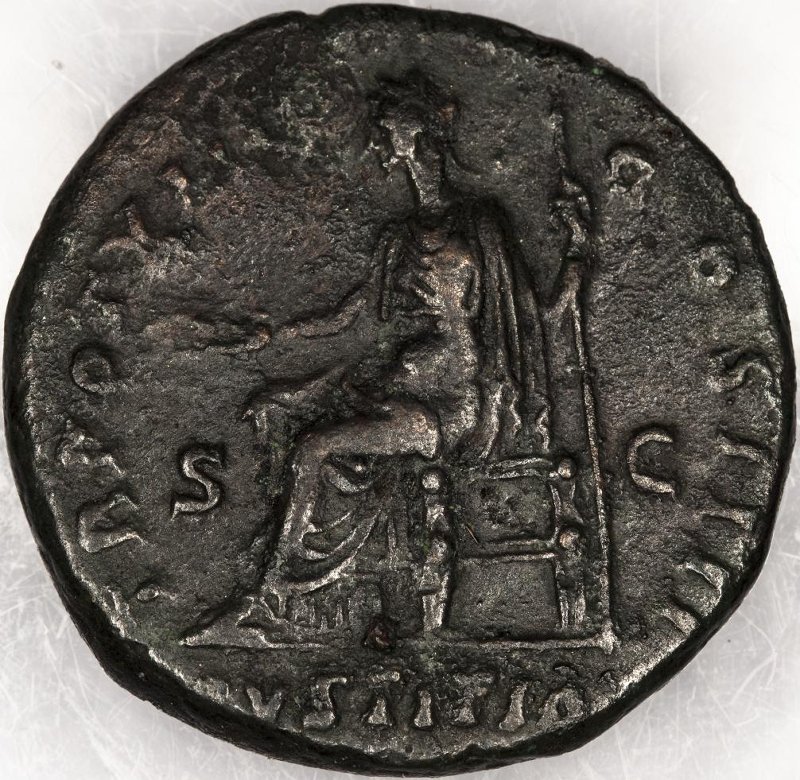 Римская империя · Antoninus Pius · Dupondius · I в., реверс, Федеральное государственное бюджетное учреждение культуры "Государственный музей изобразительных искусств имени А.С. Пушкина"