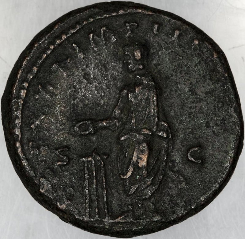 Римская империя · Marcus Aurelius · As · I в., реверс, Федеральное государственное бюджетное учреждение культуры "Государственный музей изобразительных искусств имени А.С. Пушкина"