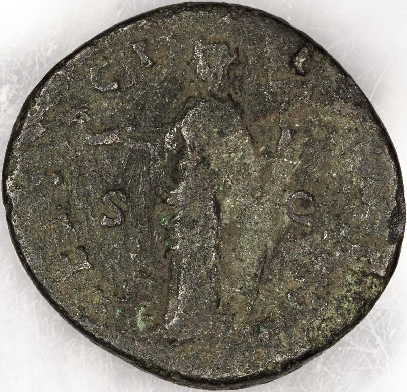 Римская империя · Antoninus Pius · Dupondius · I в., реверс, Федеральное государственное бюджетное учреждение культуры "Государственный музей изобразительных искусств имени А.С. Пушкина"