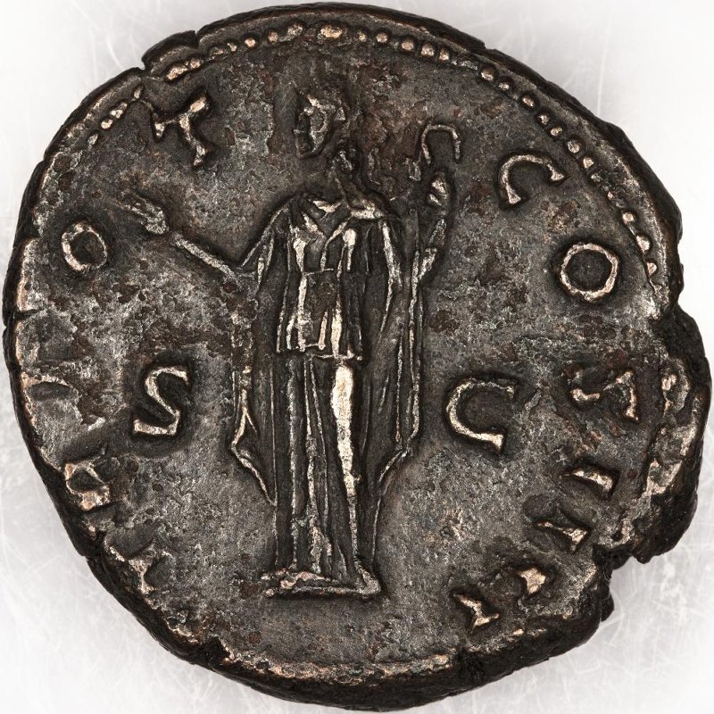 Римская империя · Antoninus Pius · Dupondius · I в., реверс, Федеральное государственное бюджетное учреждение культуры "Государственный музей изобразительных искусств имени А.С. Пушкина"