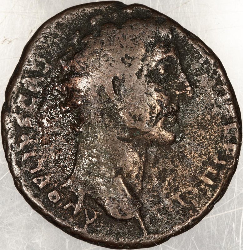 Римская империя · Antoninus Pius · Dupondius · I в., аверс, Федеральное государственное бюджетное учреждение культуры "Государственный музей изобразительных искусств имени А.С. Пушкина"