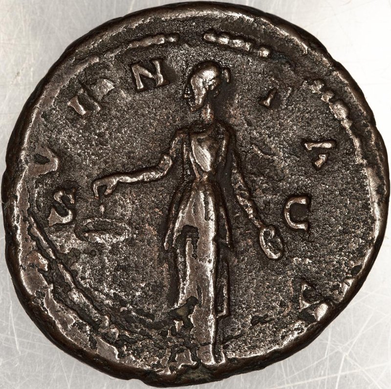 Римская империя · Antoninus Pius · Dupondius · I в., реверс, Федеральное государственное бюджетное учреждение культуры "Государственный музей изобразительных искусств имени А.С. Пушкина"