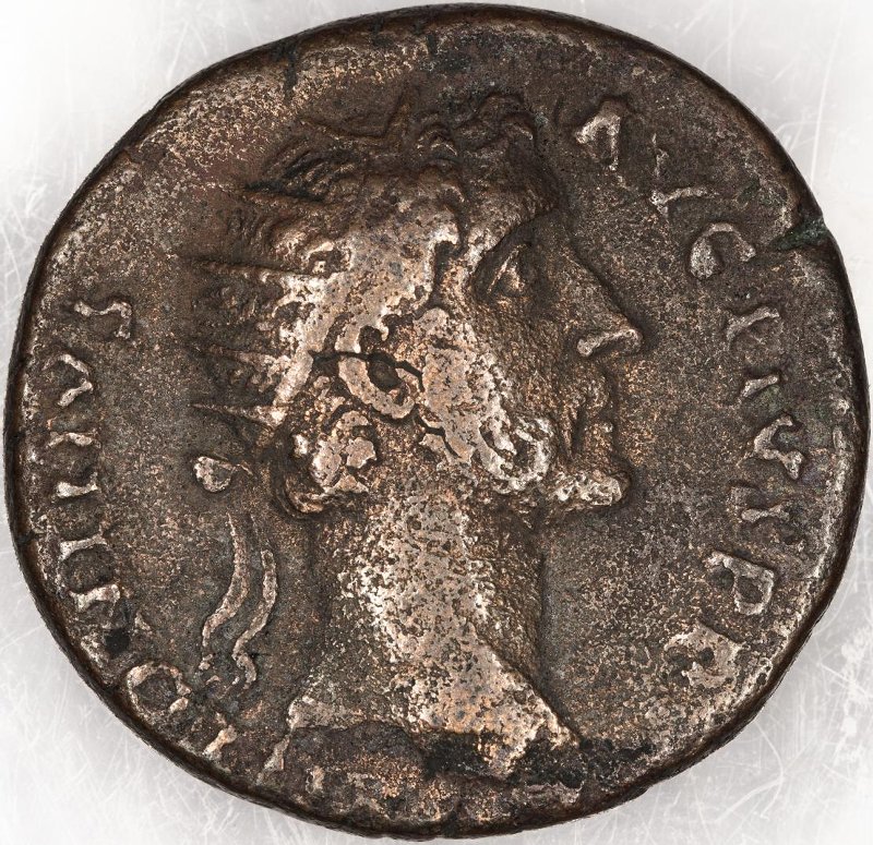 Римская империя · Antoninus Pius · Dupondius · I в., аверс, Федеральное государственное бюджетное учреждение культуры "Государственный музей изобразительных искусств имени А.С. Пушкина"