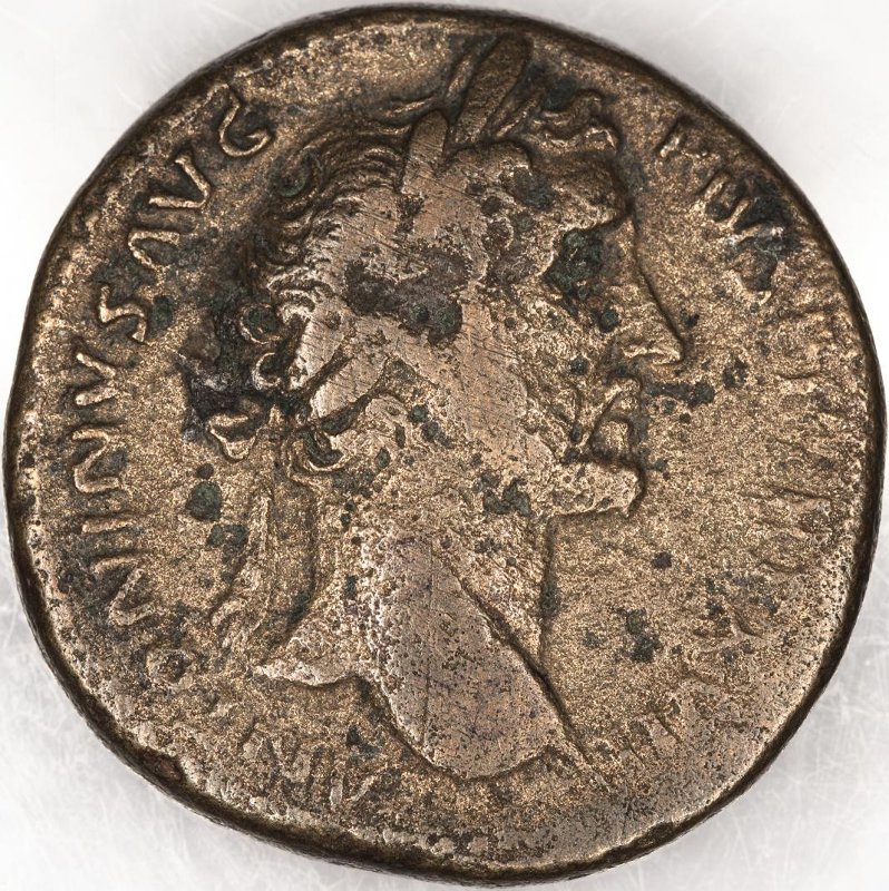 Римская империя · Antoninus Pius · Sestertius · I в., аверс, Федеральное государственное бюджетное учреждение культуры "Государственный музей изобразительных искусств имени А.С. Пушкина"