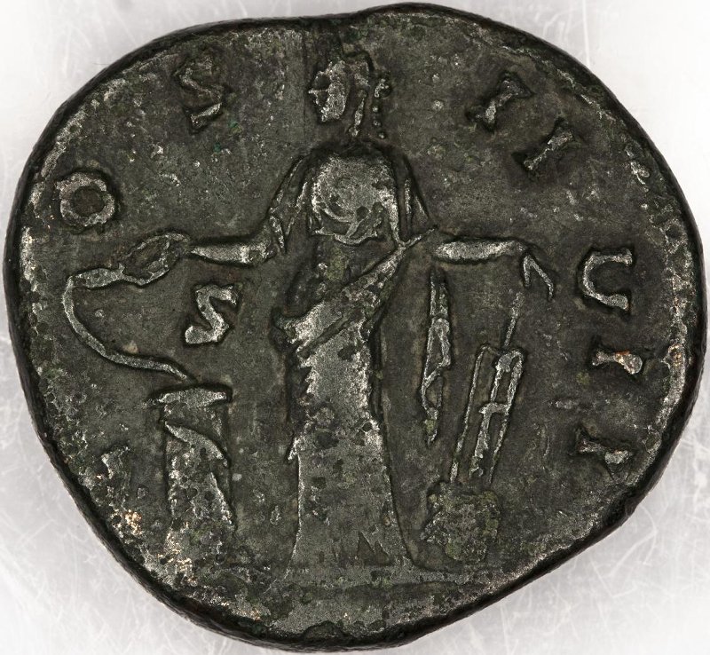 Римская империя · Antoninus Pius · Dupondius · I в., реверс, Федеральное государственное бюджетное учреждение культуры "Государственный музей изобразительных искусств имени А.С. Пушкина"