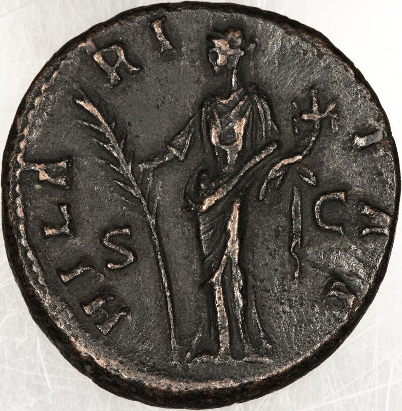Римская империя · Antoninus Pius · Dupondius · I в., реверс, Федеральное государственное бюджетное учреждение культуры "Государственный музей изобразительных искусств имени А.С. Пушкина"