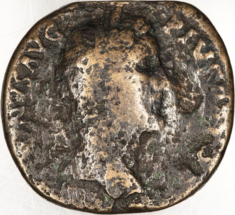 Римская империя · Antoninus Pius · Sestertius · I в., аверс, Федеральное государственное бюджетное учреждение культуры "Государственный музей изобразительных искусств имени А.С. Пушкина"