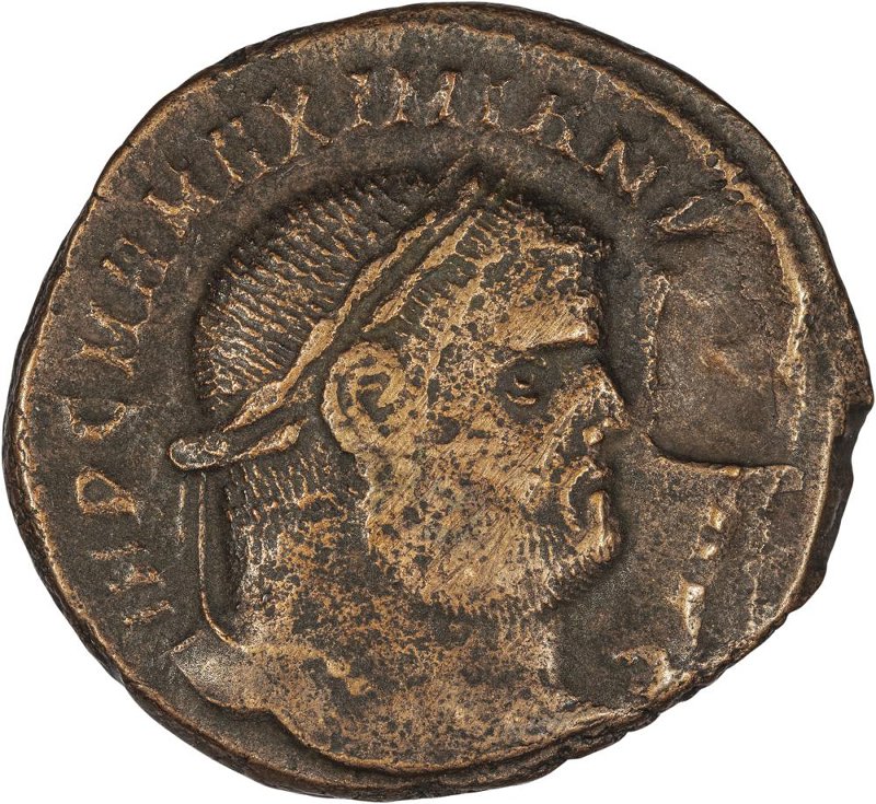 Римская империя · Maximian · Follis · II в., аверс, Федеральное государственное бюджетное учреждение культуры "Государственный музей изобразительных искусств имени А.С. Пушкина"