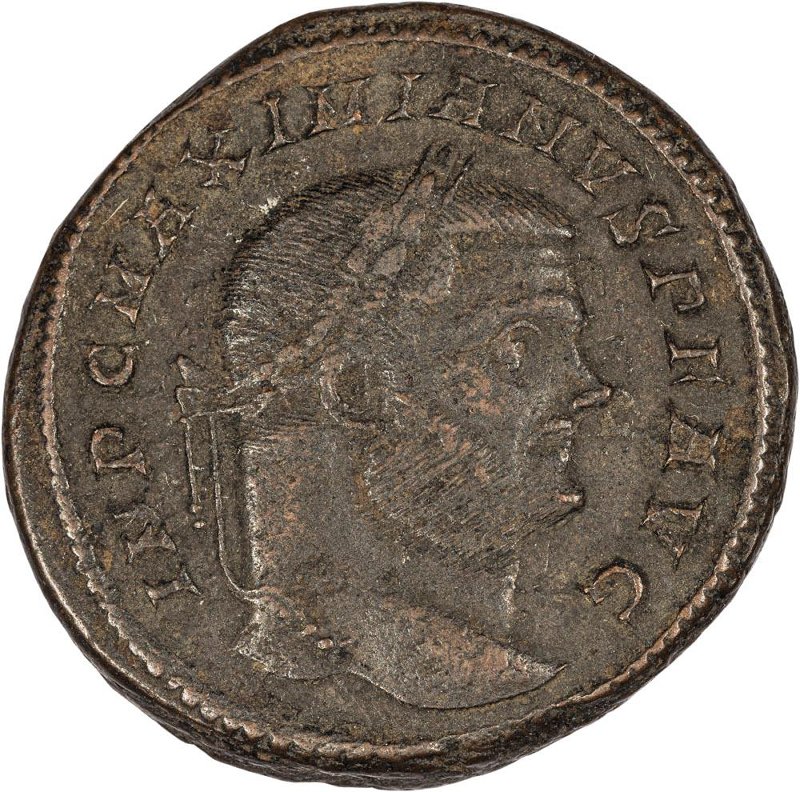 Римская империя · Maximian · Follis · III в., аверс, Федеральное государственное бюджетное учреждение культуры "Государственный музей изобразительных искусств имени А.С. Пушкина"