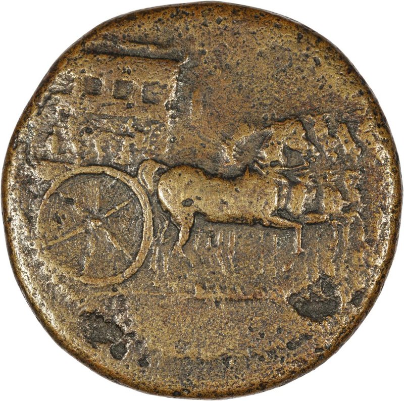 Римская империя · Tiberius · Sestertius · I в., аверс, Федеральное государственное бюджетное учреждение культуры "Государственный музей изобразительных искусств имени А.С. Пушкина"
