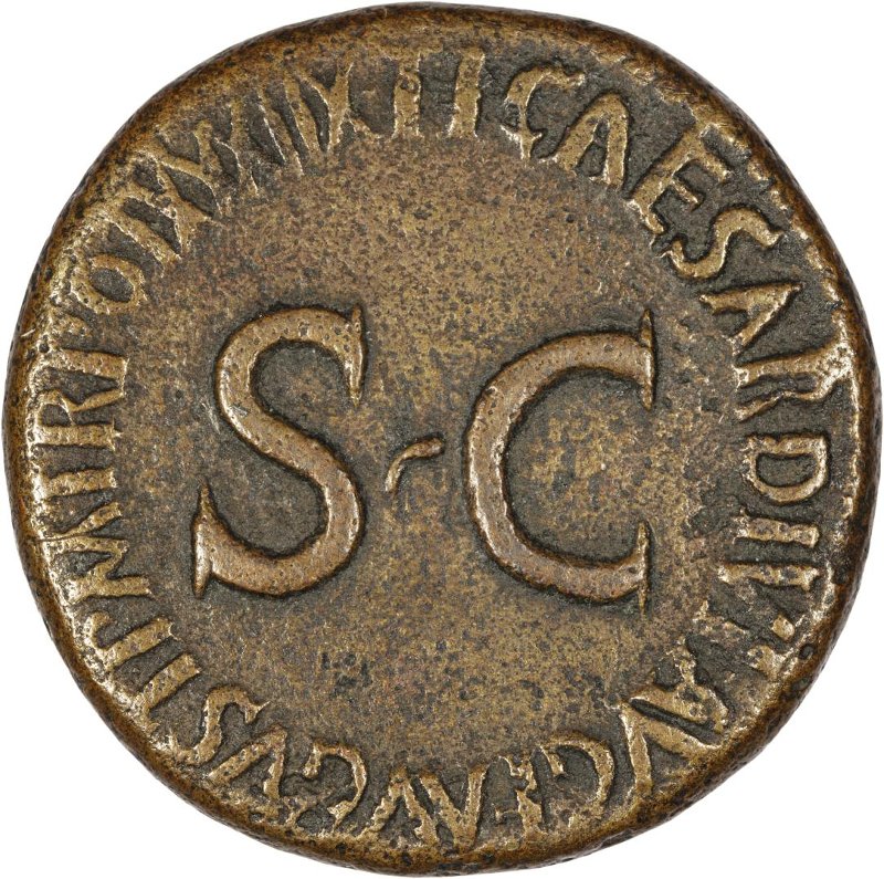 Римская империя · Tiberius · Sestertius · I в., реверс, Федеральное государственное бюджетное учреждение культуры "Государственный музей изобразительных искусств имени А.С. Пушкина"