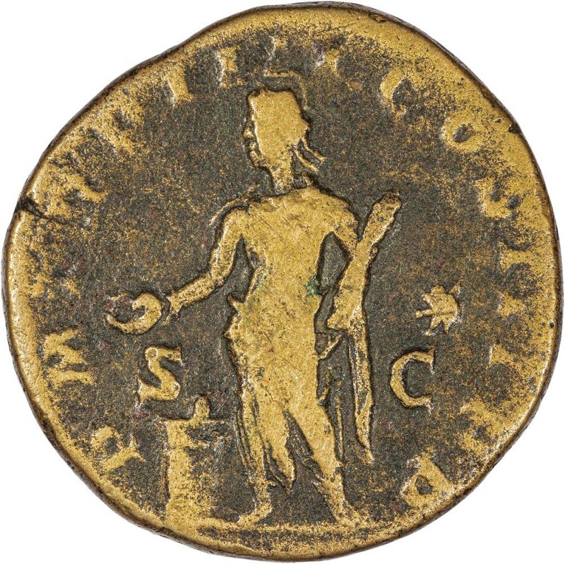 Римская империя · Elagabalus · As · II в., реверс, Федеральное государственное бюджетное учреждение культуры "Государственный музей изобразительных искусств имени А.С. Пушкина"