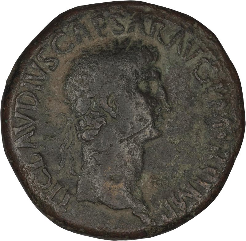 Римская империя · Claudius · Sestertius · I в., аверс, Федеральное государственное бюджетное учреждение культуры "Государственный музей изобразительных искусств имени А.С. Пушкина"